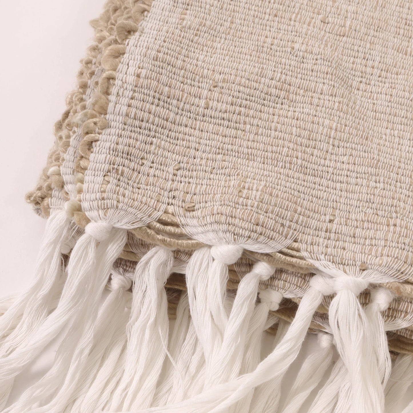 Textured Natural Throw Blanket
