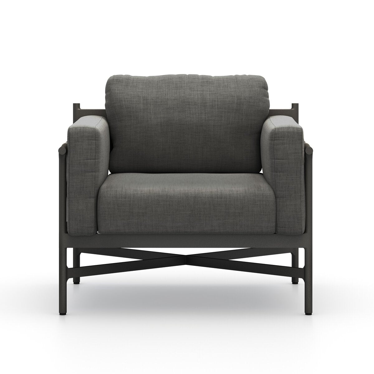 Ivory Strap & Metal Frame Outdoor Chair