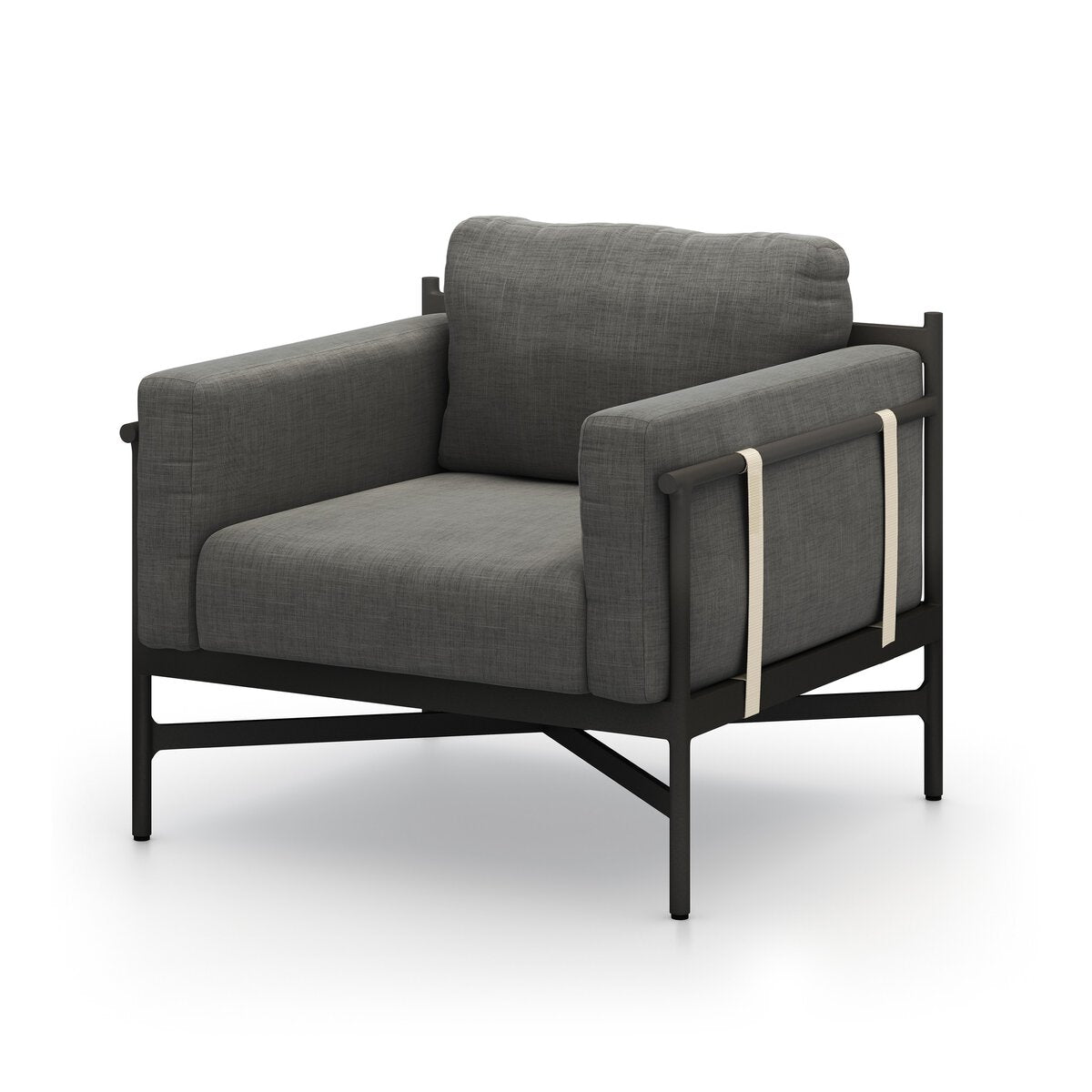 Ivory Strap & Metal Frame Outdoor Chair