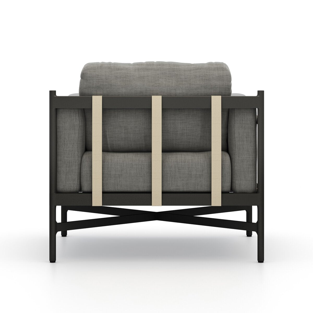 Ivory Strap & Metal Frame Outdoor Chair
