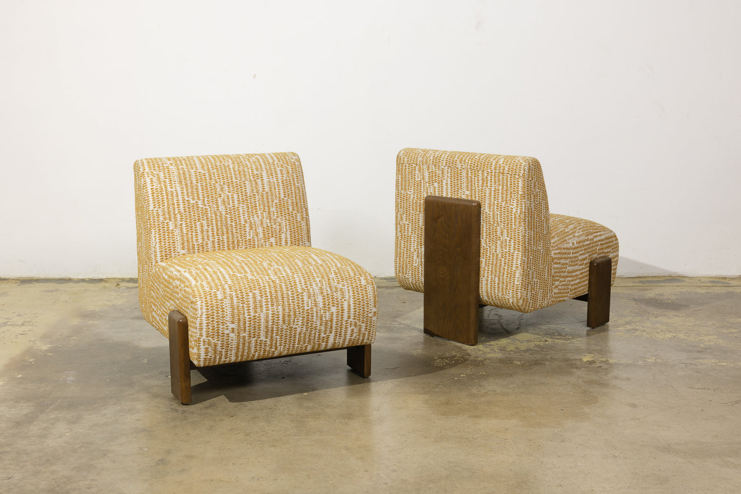 Yellow Stripe Slipper Lounge Chair