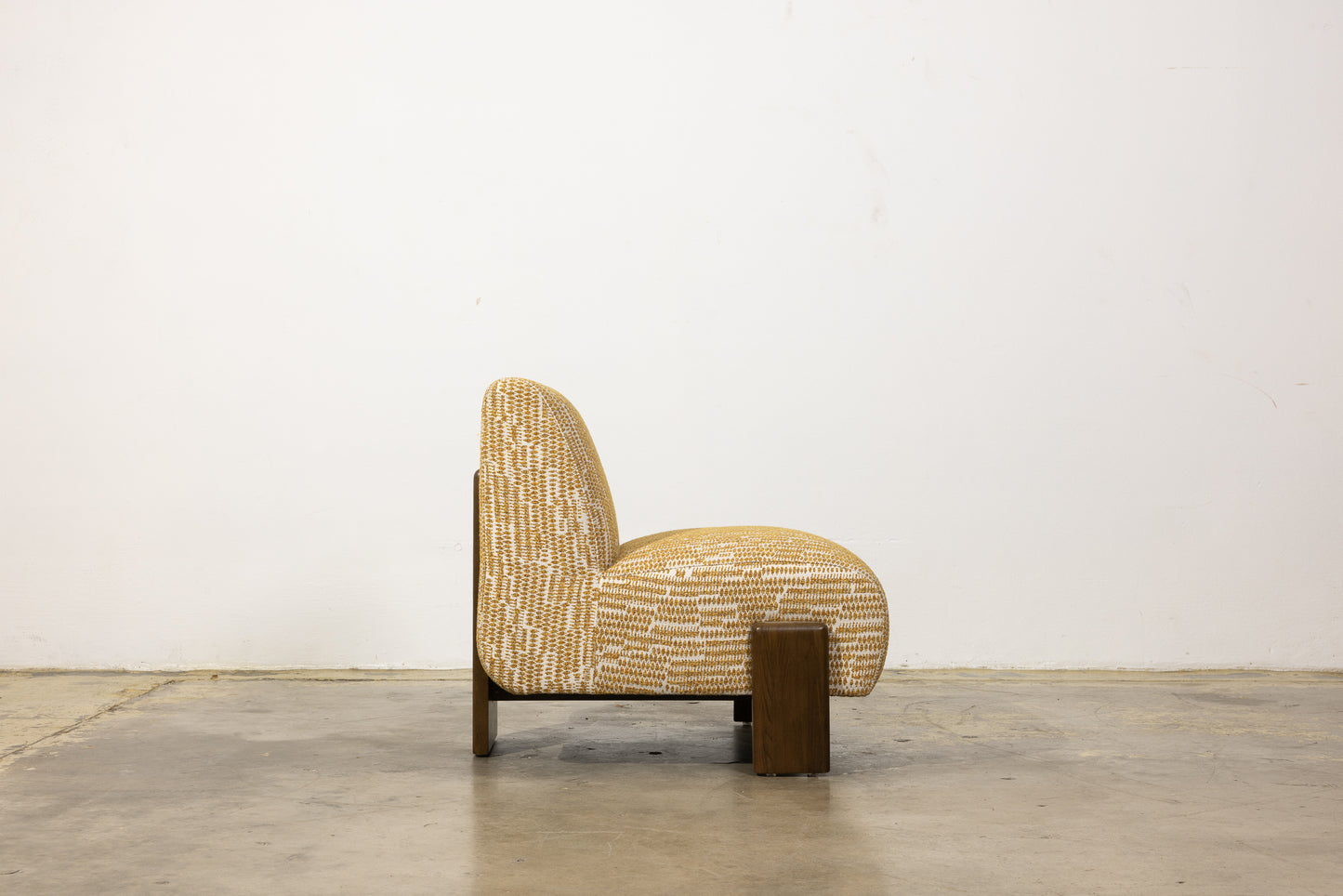 Yellow Stripe Slipper Lounge Chair