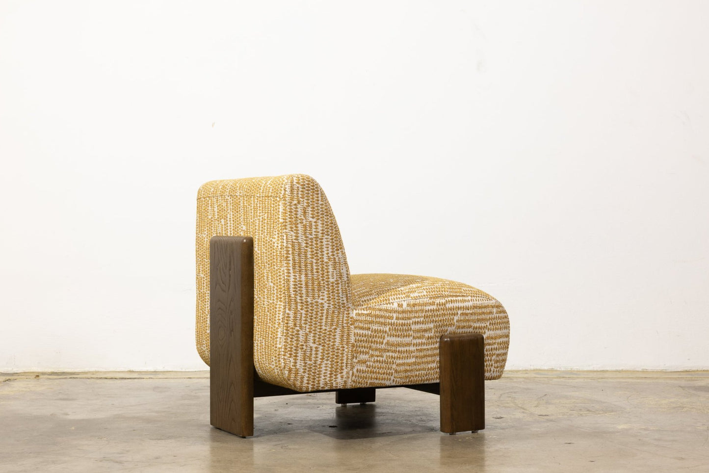 Yellow Stripe Slipper Lounge Chair