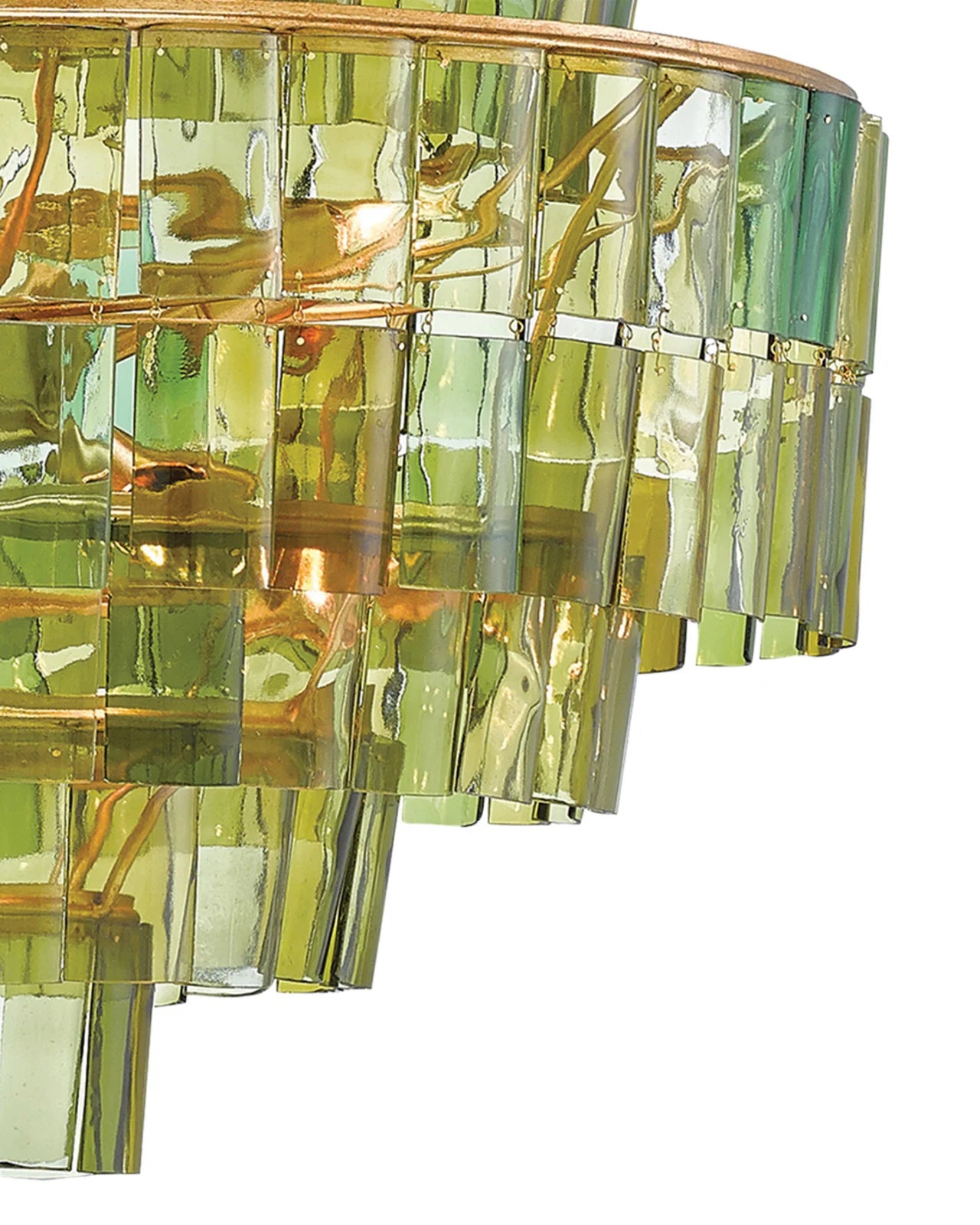 Green Glass Fringe Chandelier