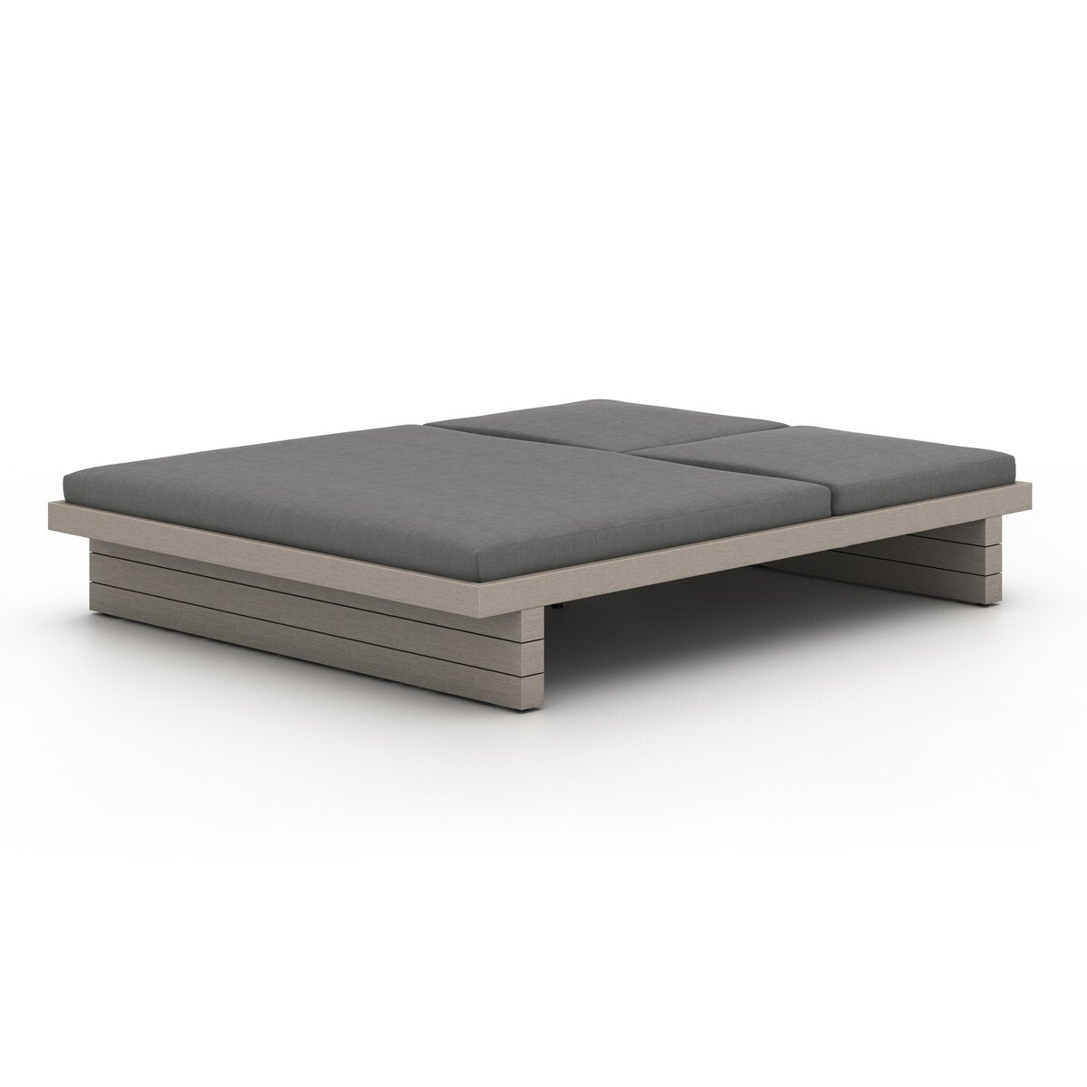 Wood Plank Outdoor Double Chaise