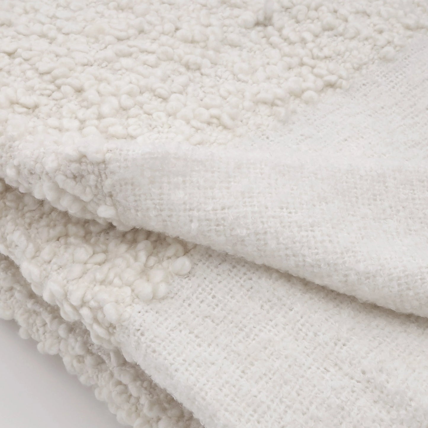 Ivory Boucle Oversized Throw Blanket