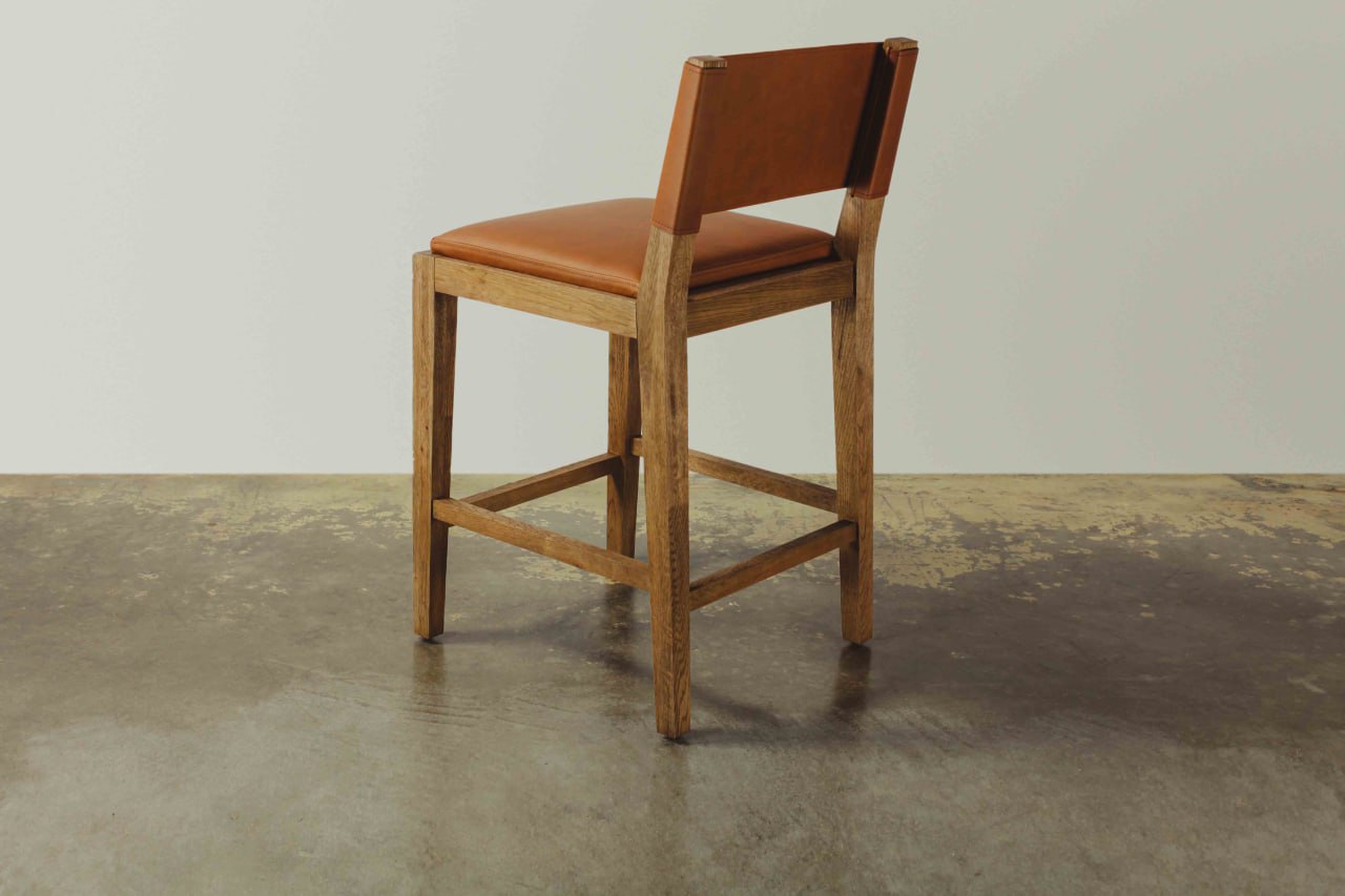Saddle Leather Counter Stool