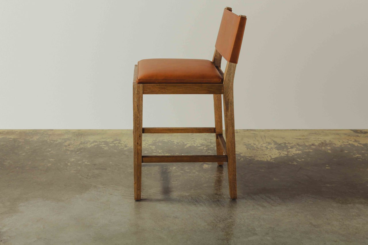 Saddle Leather Counter Stool