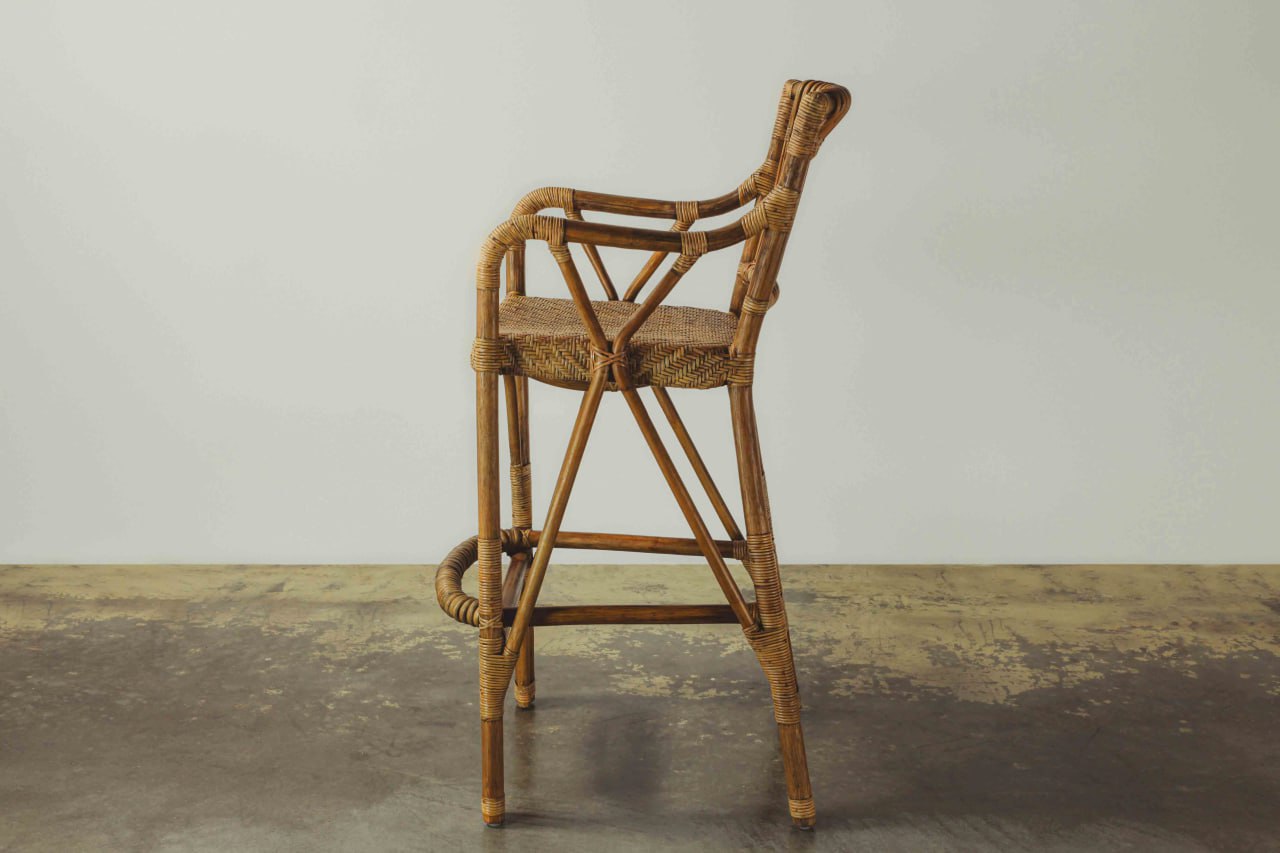 Polynesian Bamboo Bar Stool