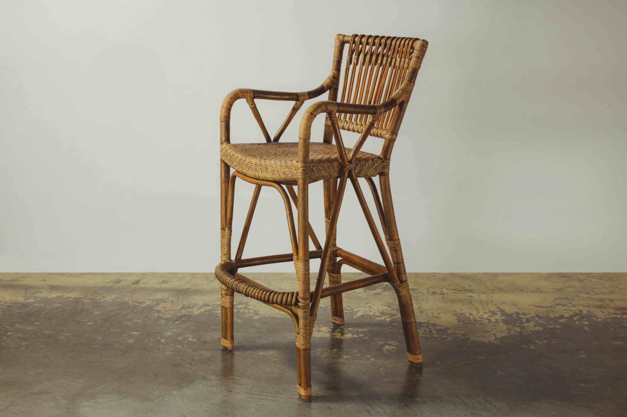 Polynesian Bamboo Bar Stool