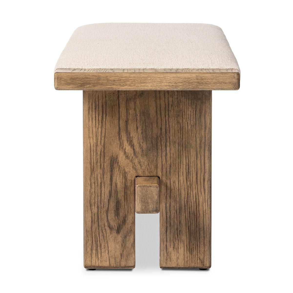 Upholstered Seat Oak Bench