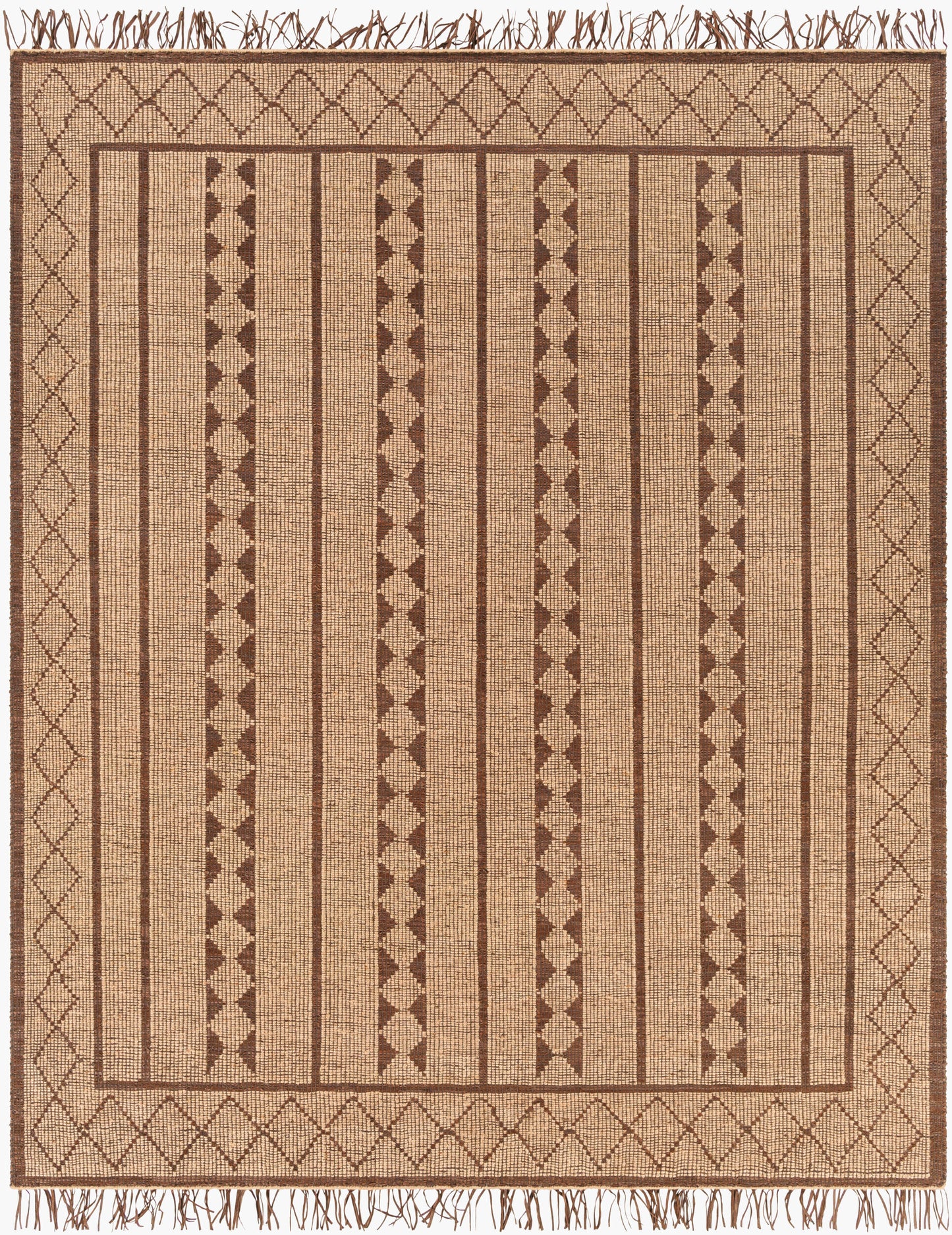 9' x 12' Tribal Leather & Jute Area Rug