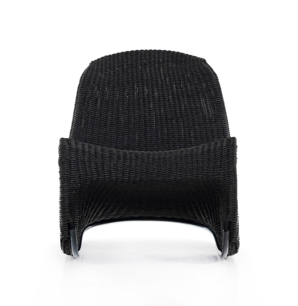 Black Wicker Outdoor Rocking Chair