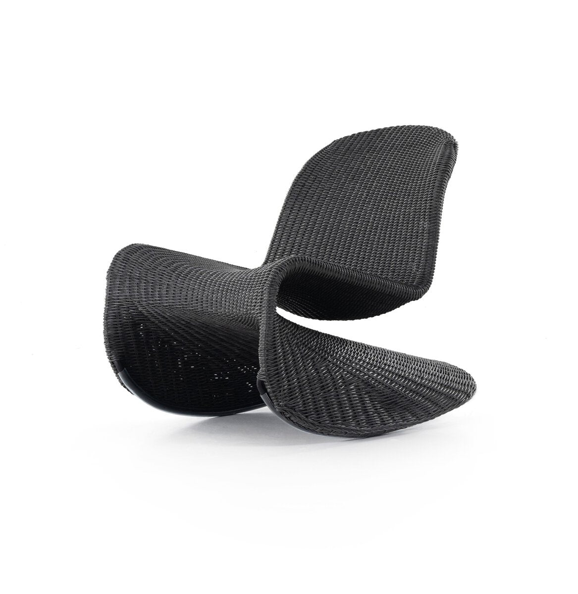 Black Wicker Outdoor Rocking Chair