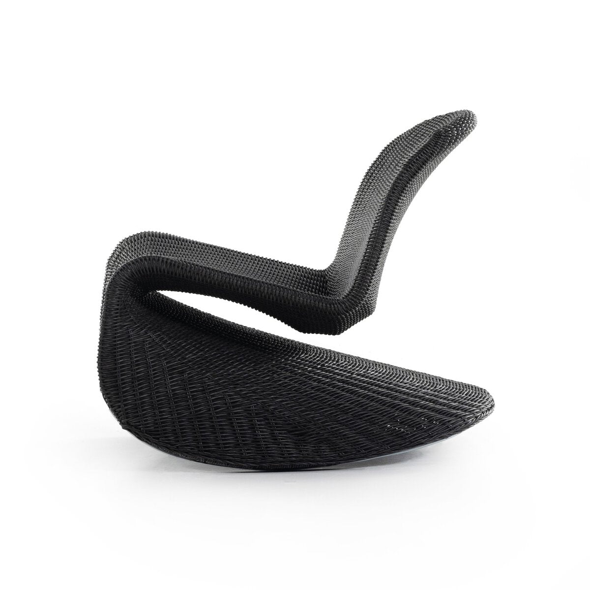 Black Wicker Outdoor Rocking Chair