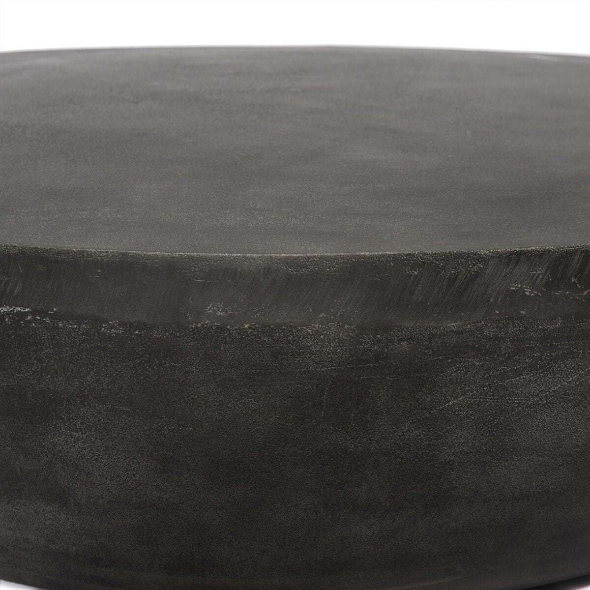 Aged Aluminum Round Coffee Table