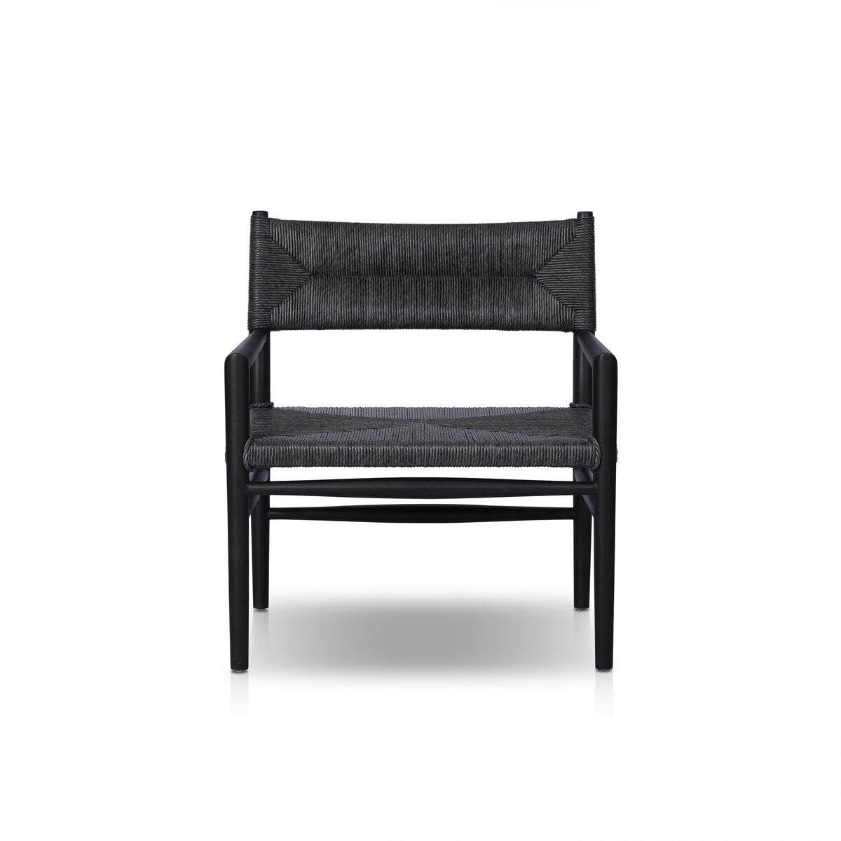 Black Teak Wicker Outdoor Chair