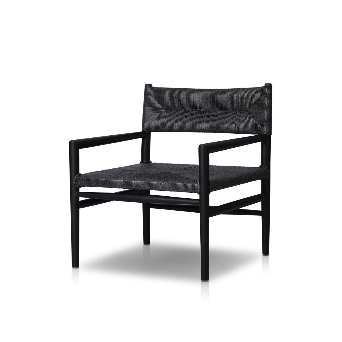 Black Teak Wicker Outdoor Chair