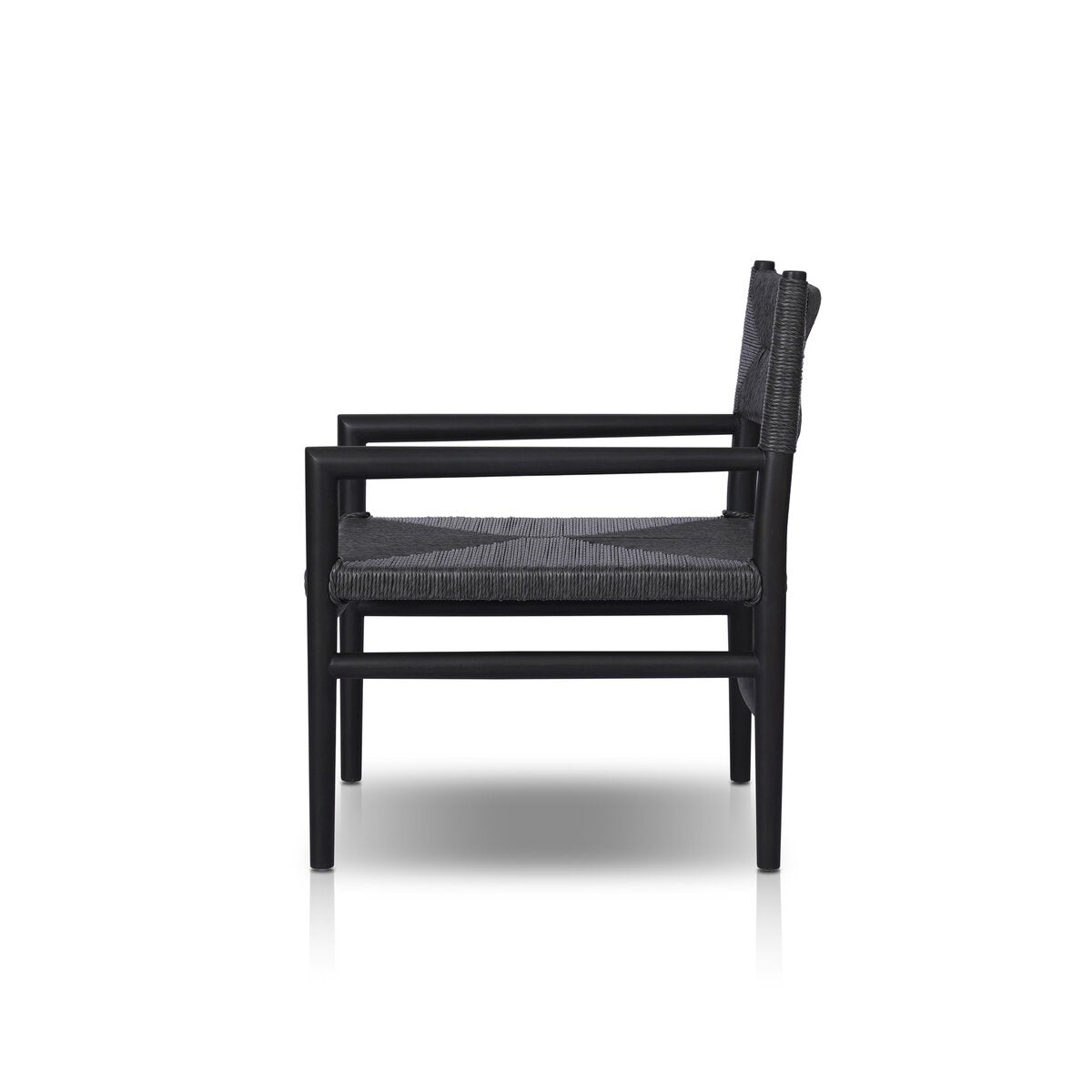 Black Teak Wicker Outdoor Chair