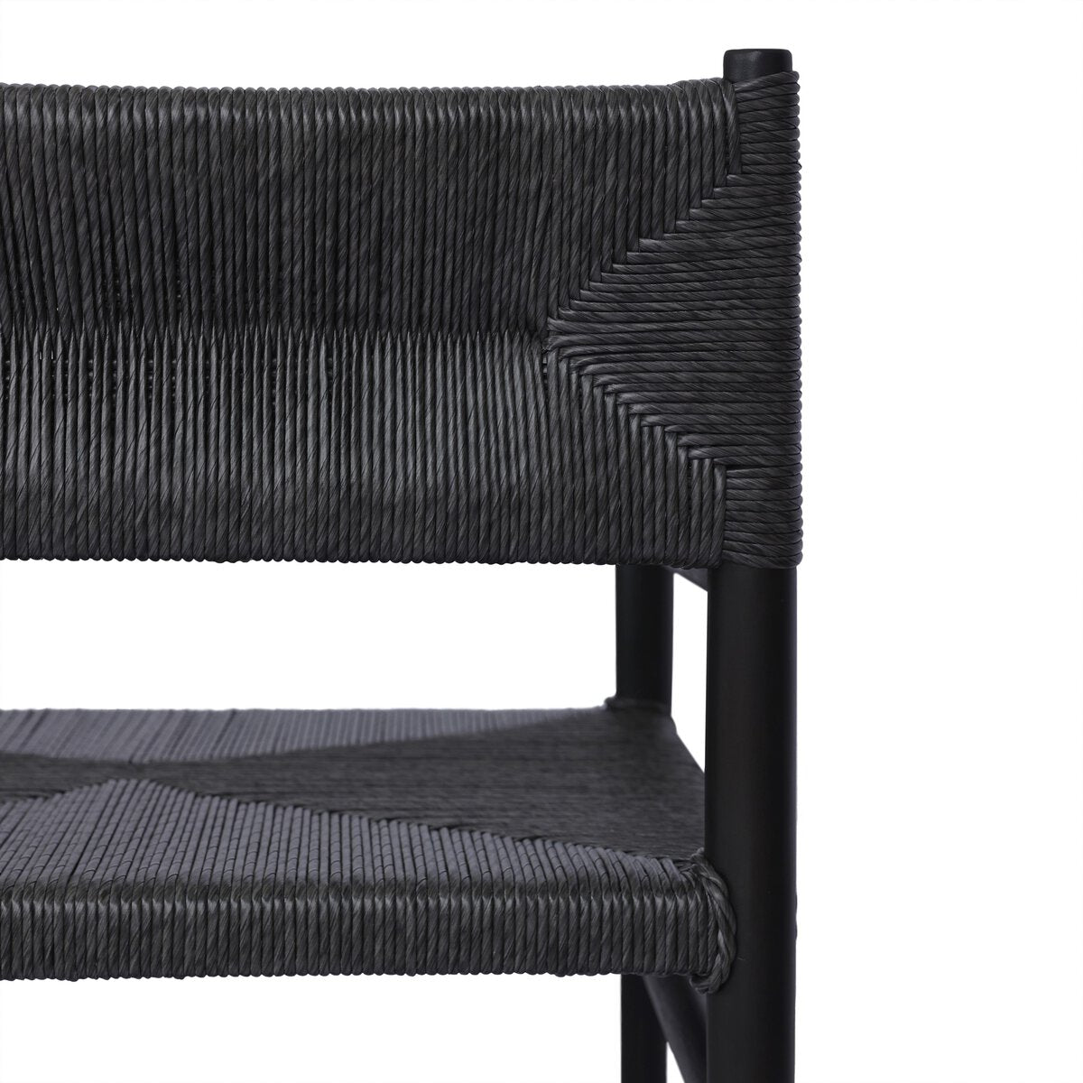 Black Teak Wicker Outdoor Chair