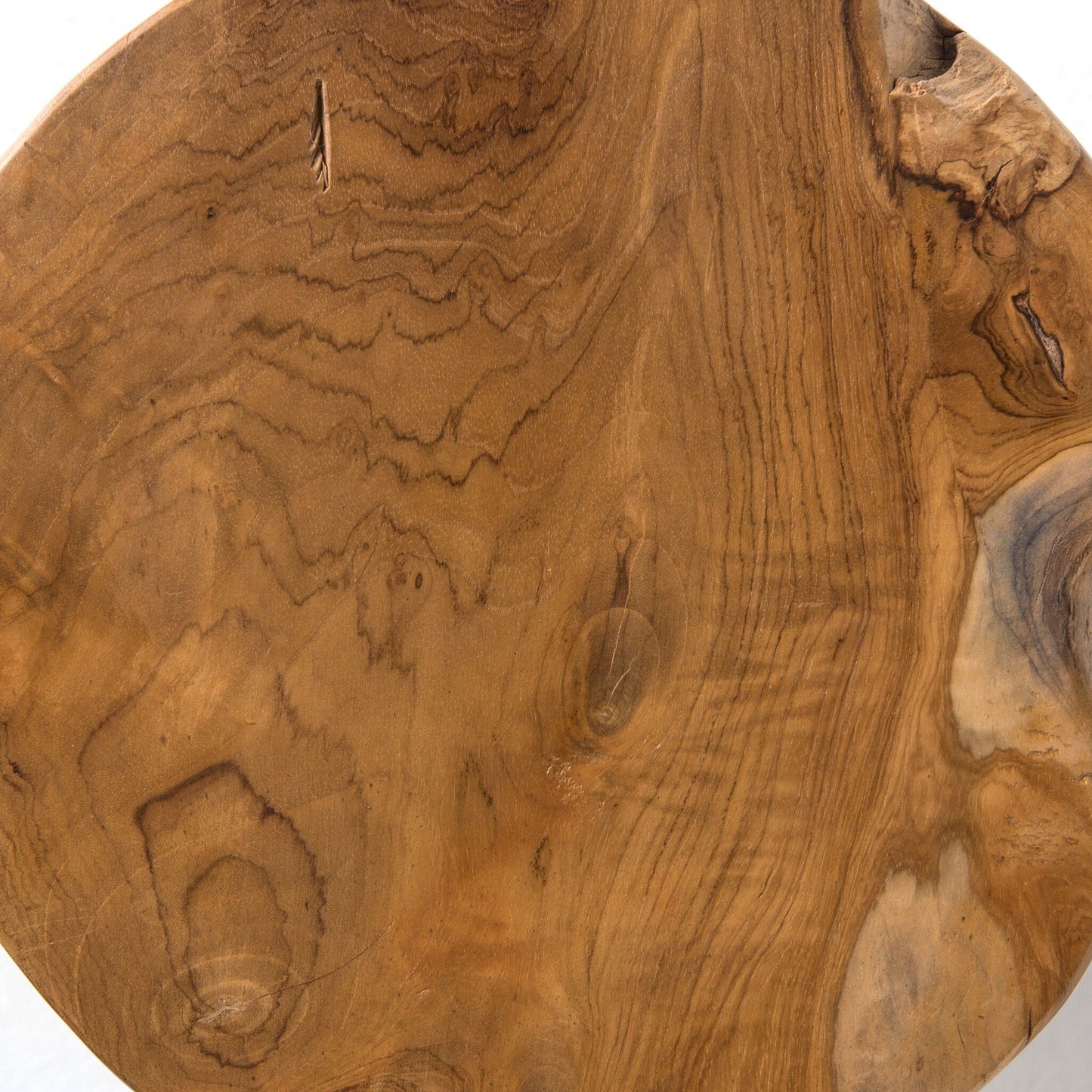 Aged Teak Round Stool