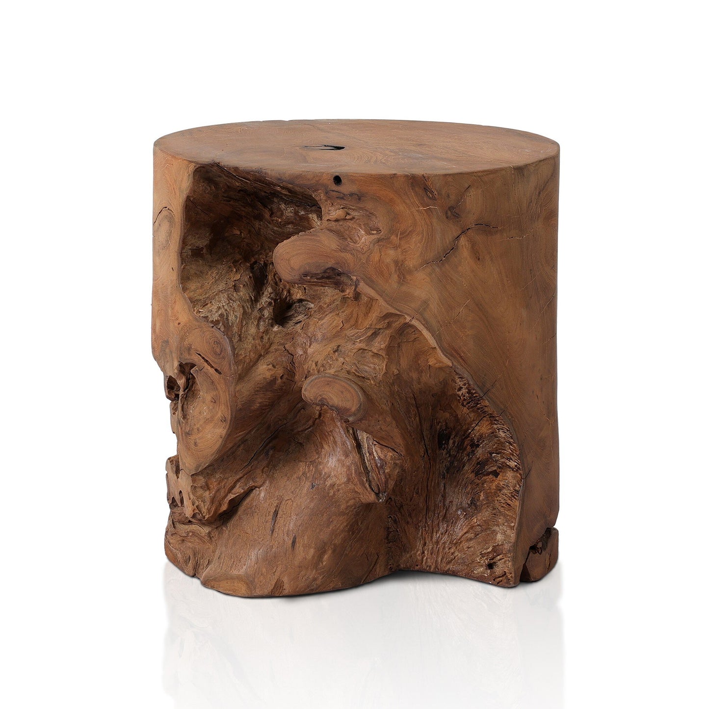 Aged Teak Round Stool