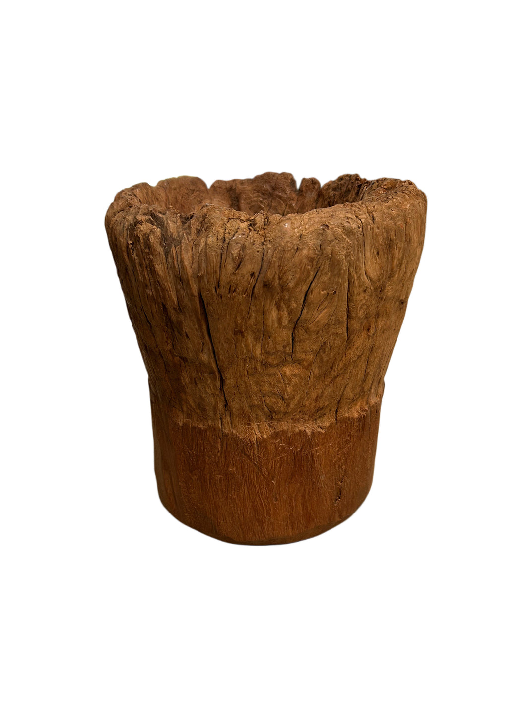VINTAGE WOODEN MORTAR PLANTER