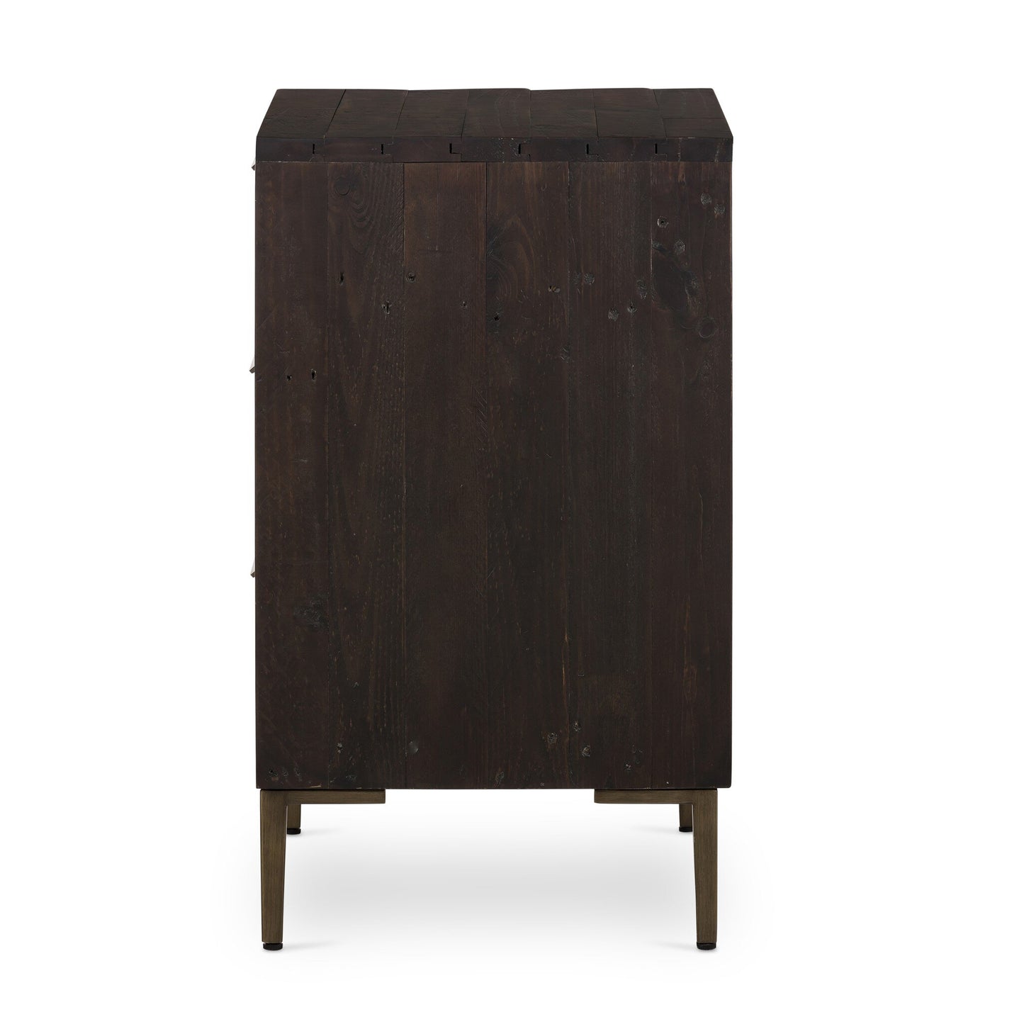3-Drawer Pine Cabinet - Dark Brown