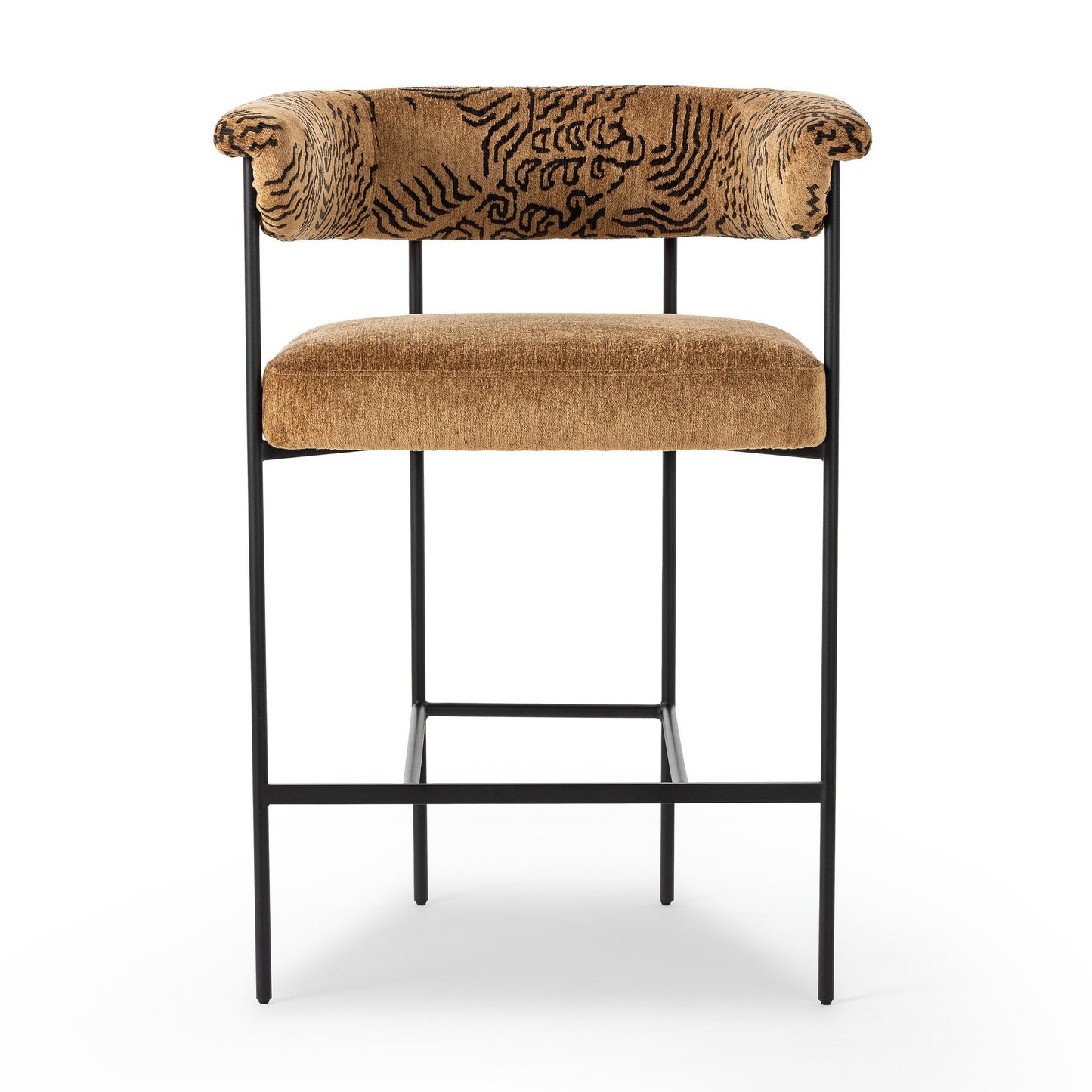 Abstract Velvet Print Bar Stool