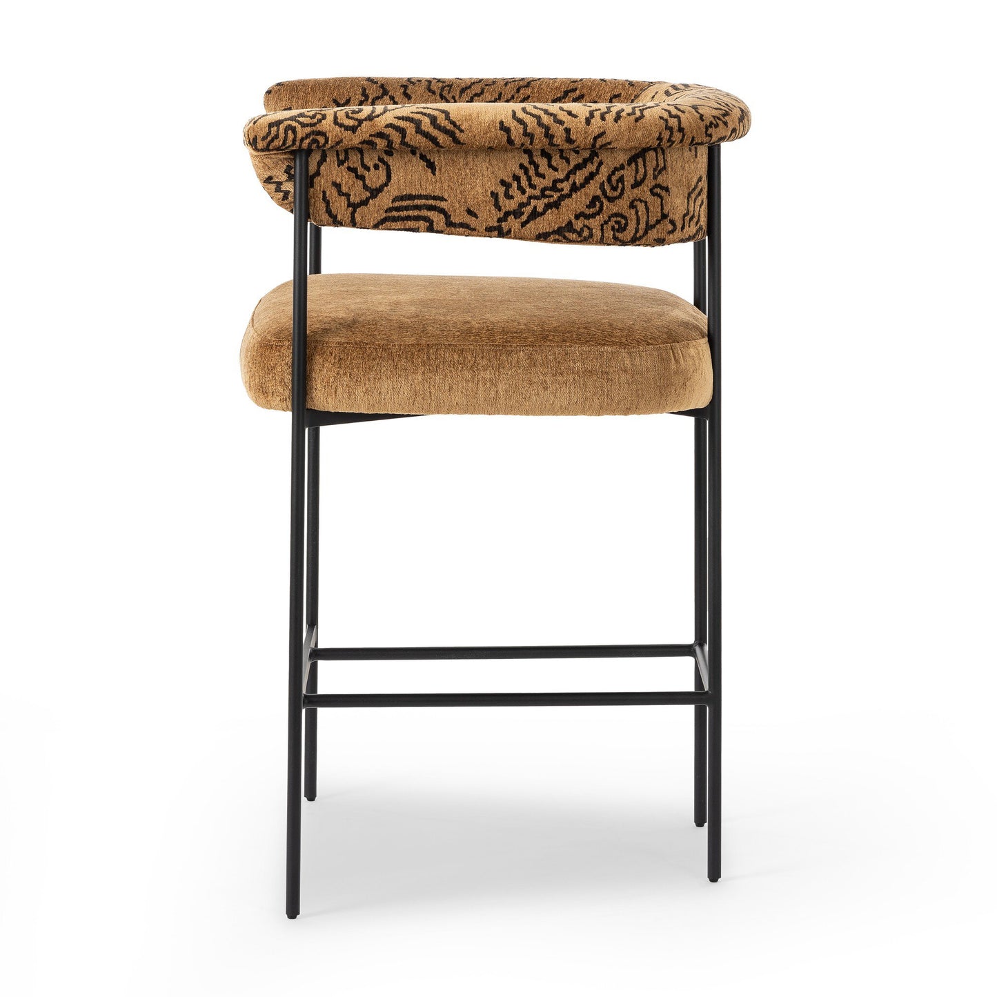 Abstract Velvet Print Bar Stool
