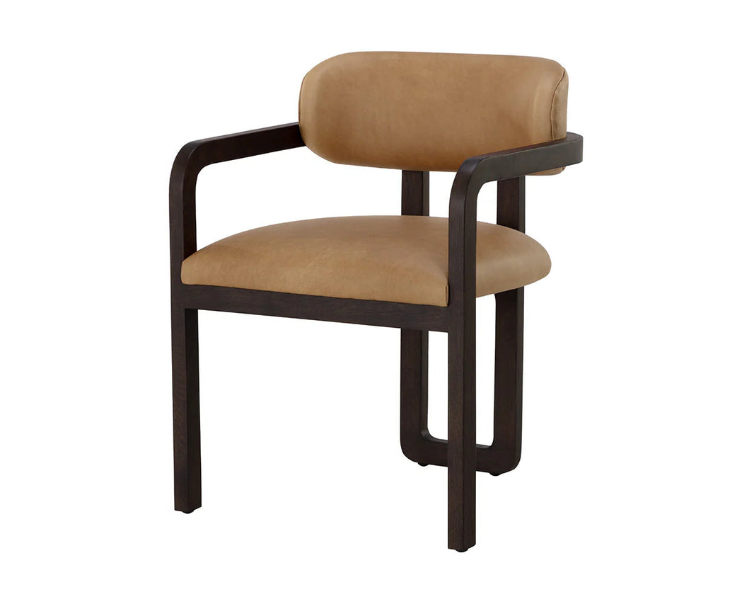 Razor Back Leather Dining Armchair