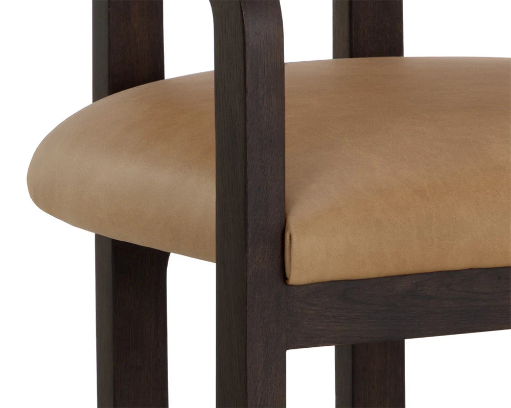 Razor Back Leather Dining Armchair