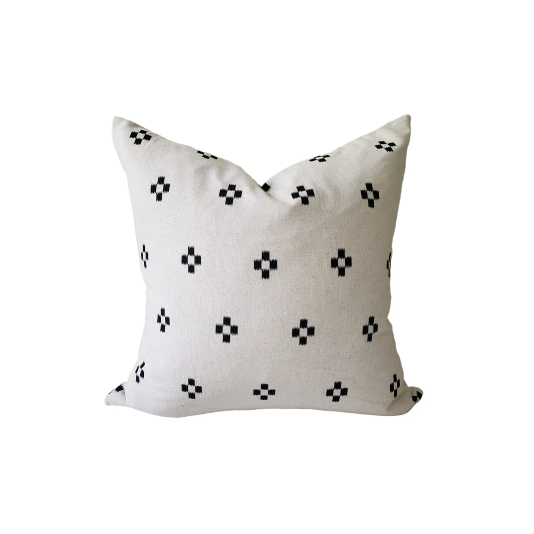 Criss Cross Throw Pillow - Black/Natural