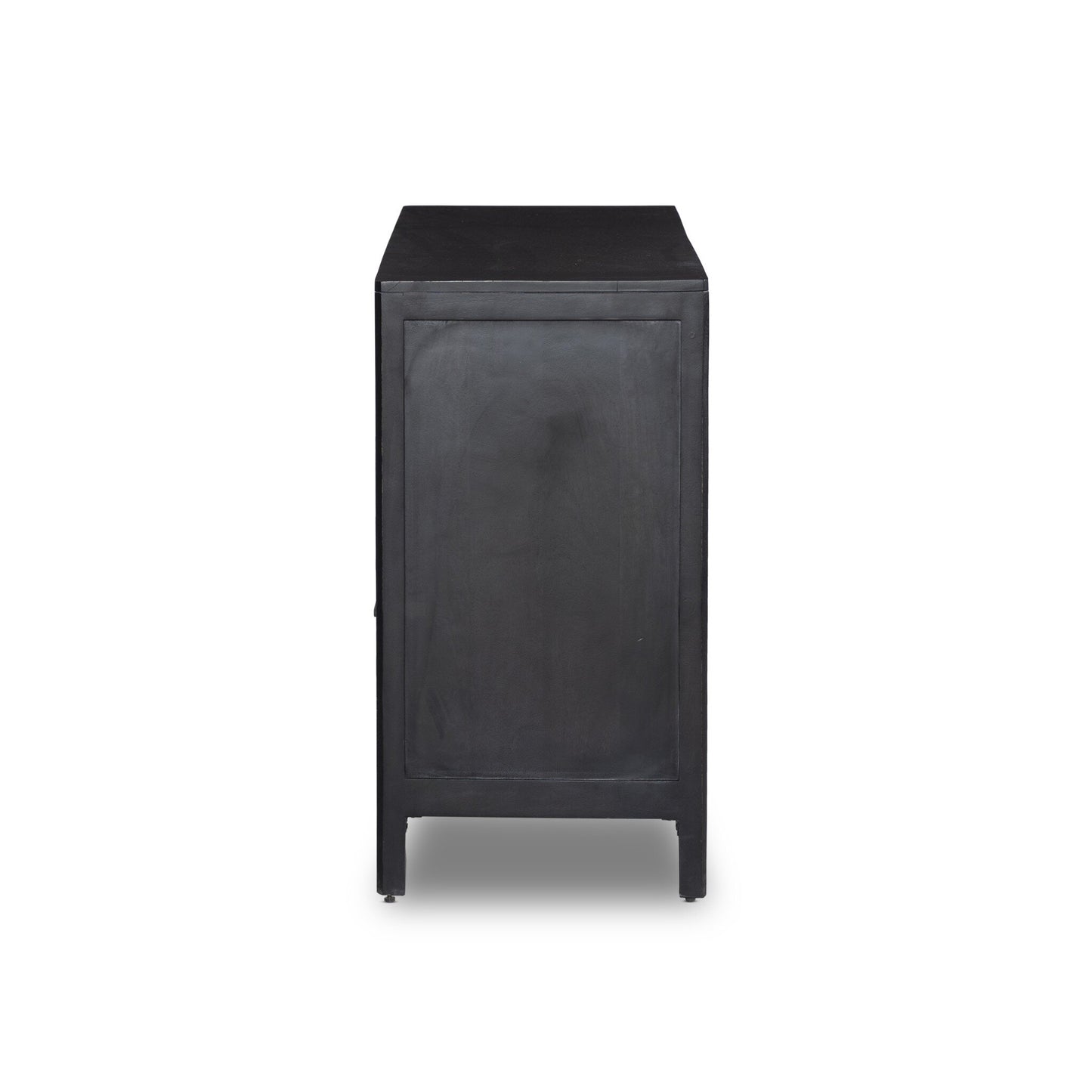 6-Drawer Black Cane Dresser