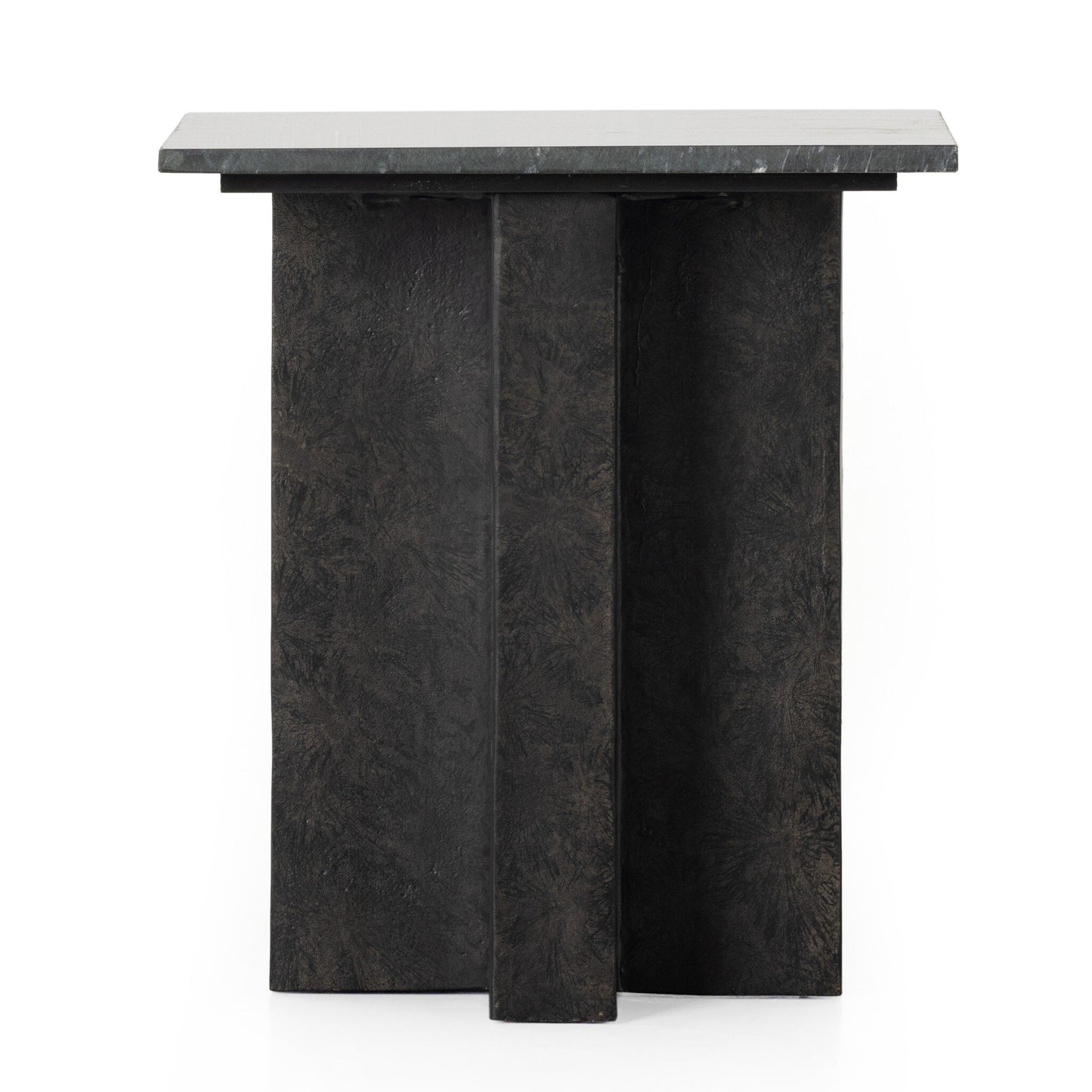 Black Marble Sculptural End Table