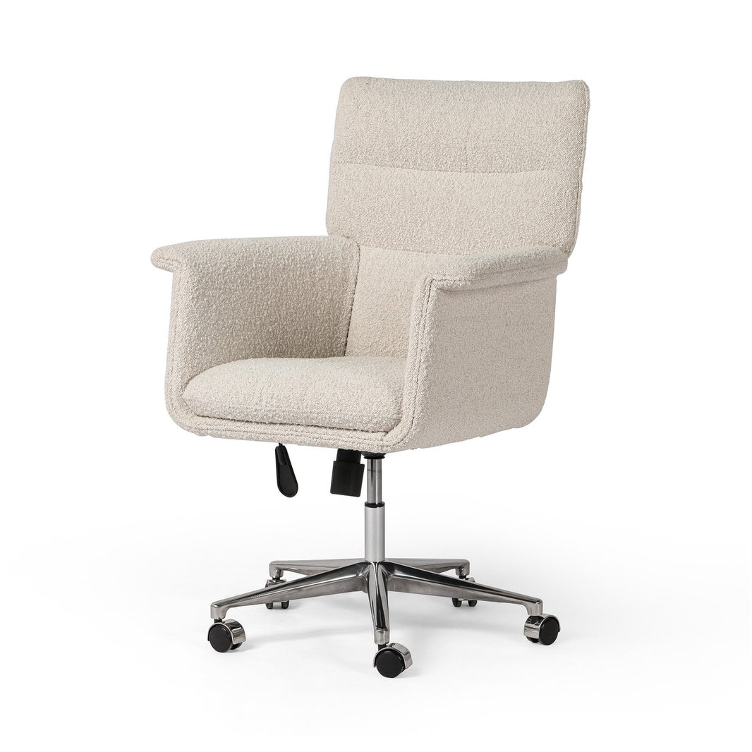 Boucle Wing Arm Desk Chair
