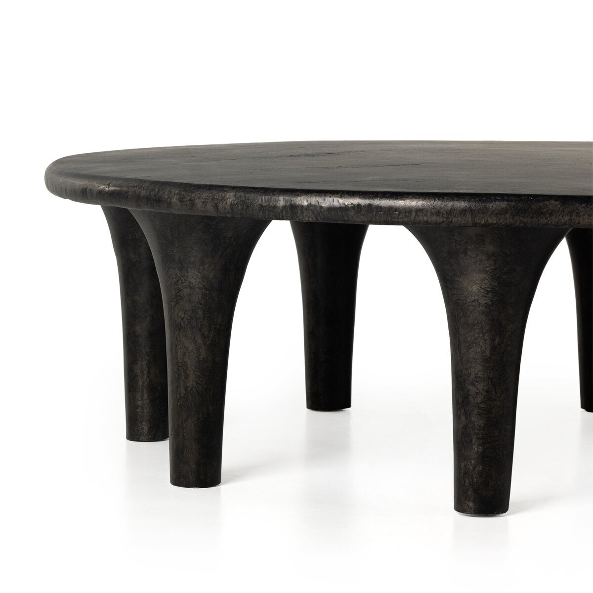 Brutalist Round Metal Coffee Table