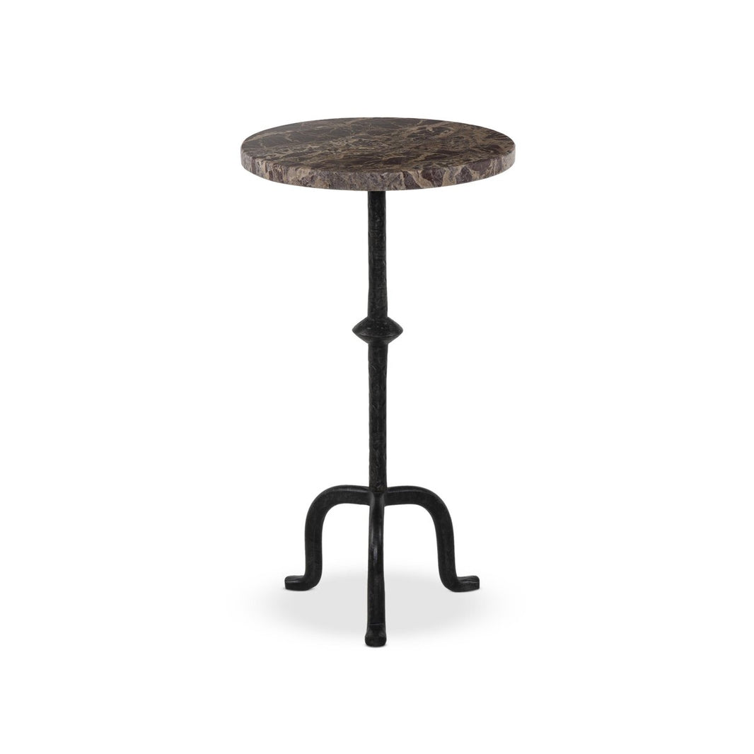 Forged Iron & Marble End Table
