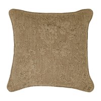 The April Pillow is a square, light brown decorative throw pillow with a subtle textured floral pattern and gently curved edges—an ideal accent piece to complement your favorite wall art and elevate your home decor.
