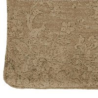 Close-up of the April Pillow's textured, tan fabric featuring a subtle floral and vine pattern. The plush material adds elegance to any space, making it perfect for wall art or as an accent piece. Slightly rounded corner detail shown.