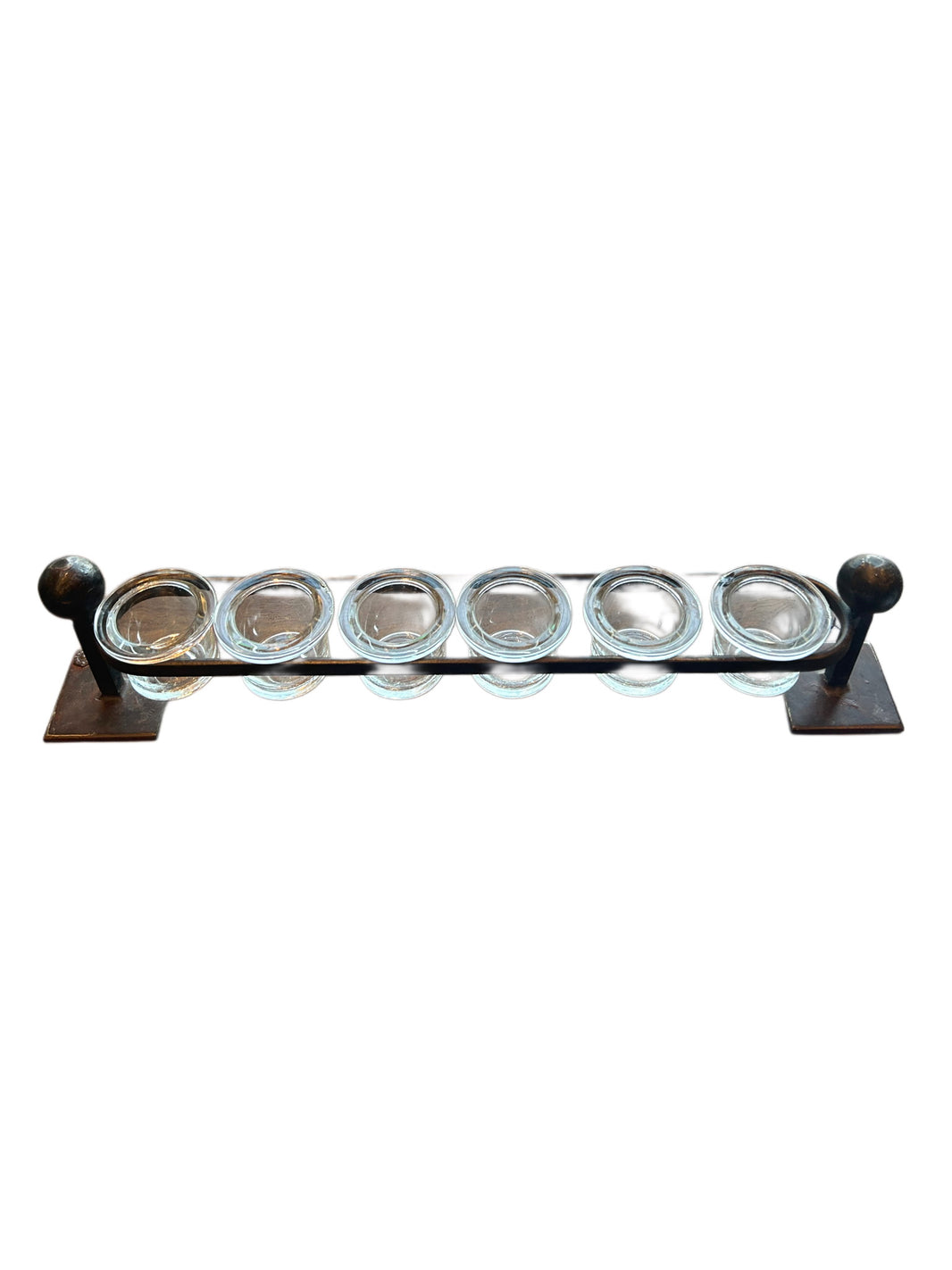 Vintage Iron & Glass Tea Light Holder