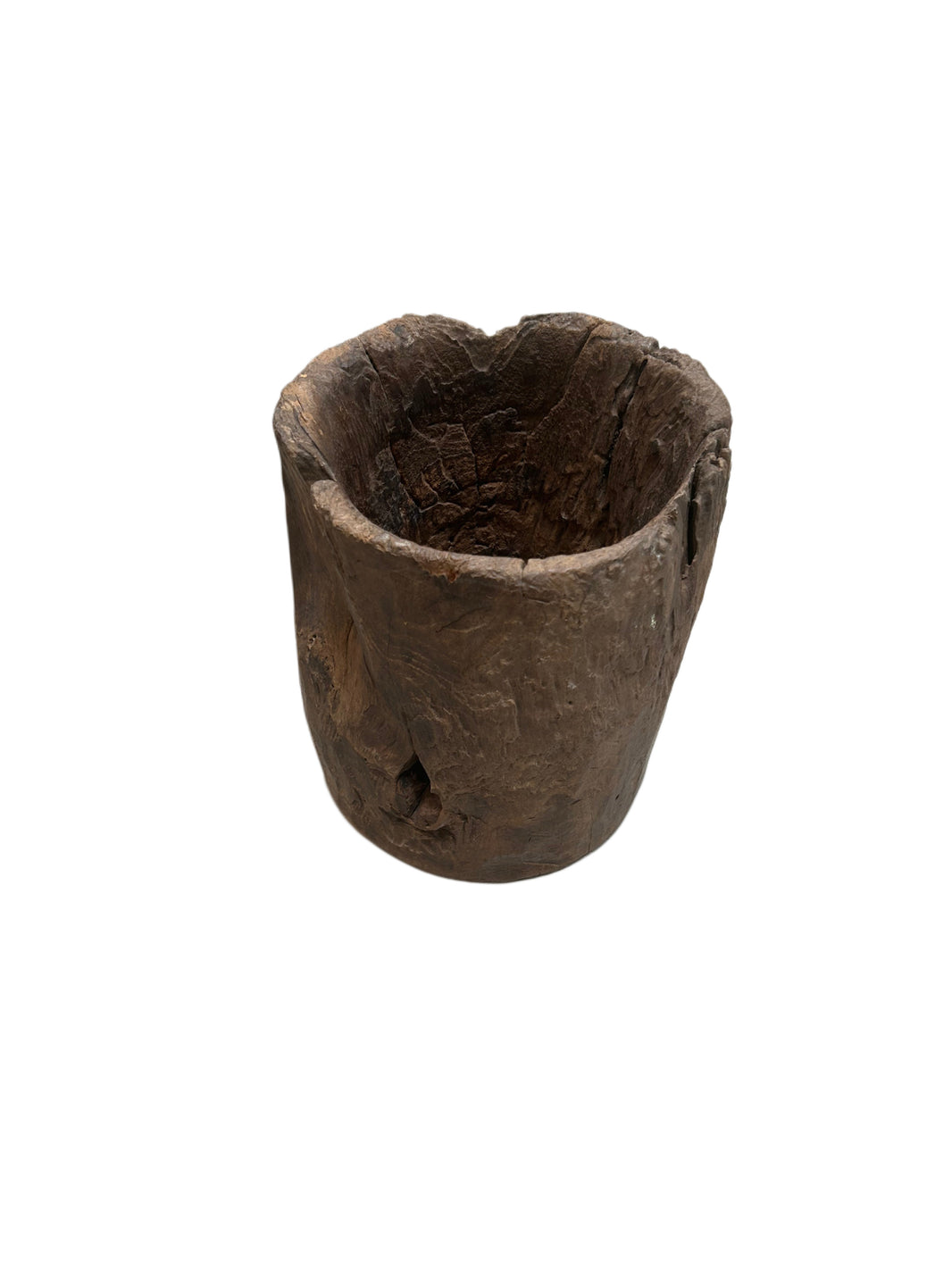 VINTAGE WOODEN MORTAR PLANTER