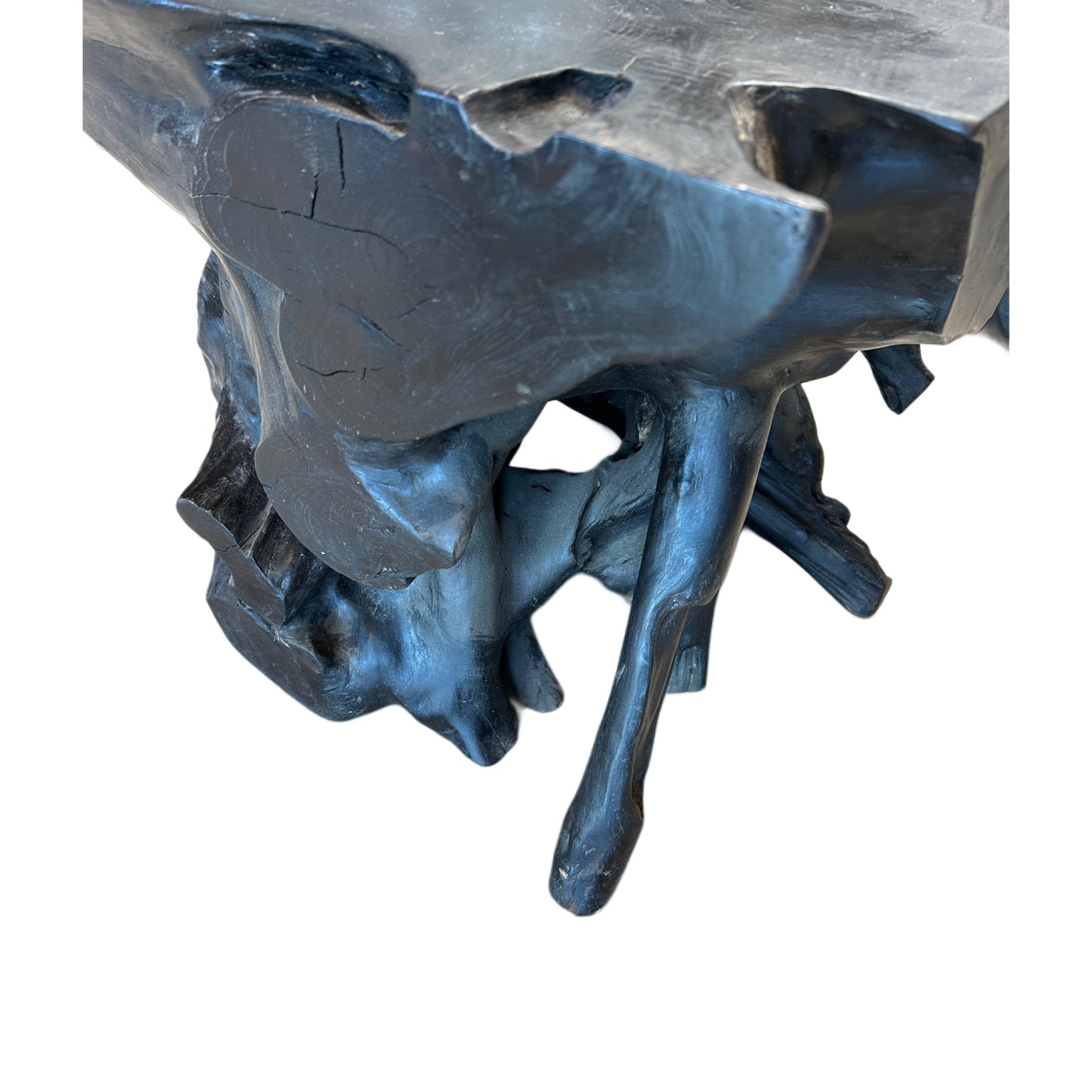 EBONIZED OLD GROWTH TEAK STUMP