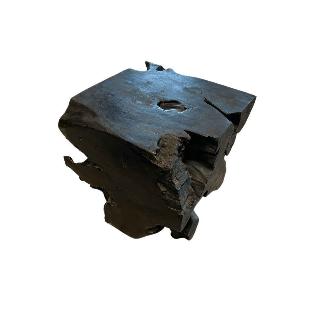 EBONIZED OLD GROWTH TEAK STUMP