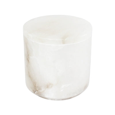 Small Alabaster Round Canister
