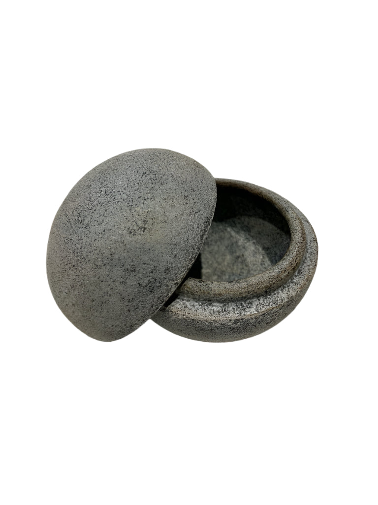 Textured Stone Sphere Canister