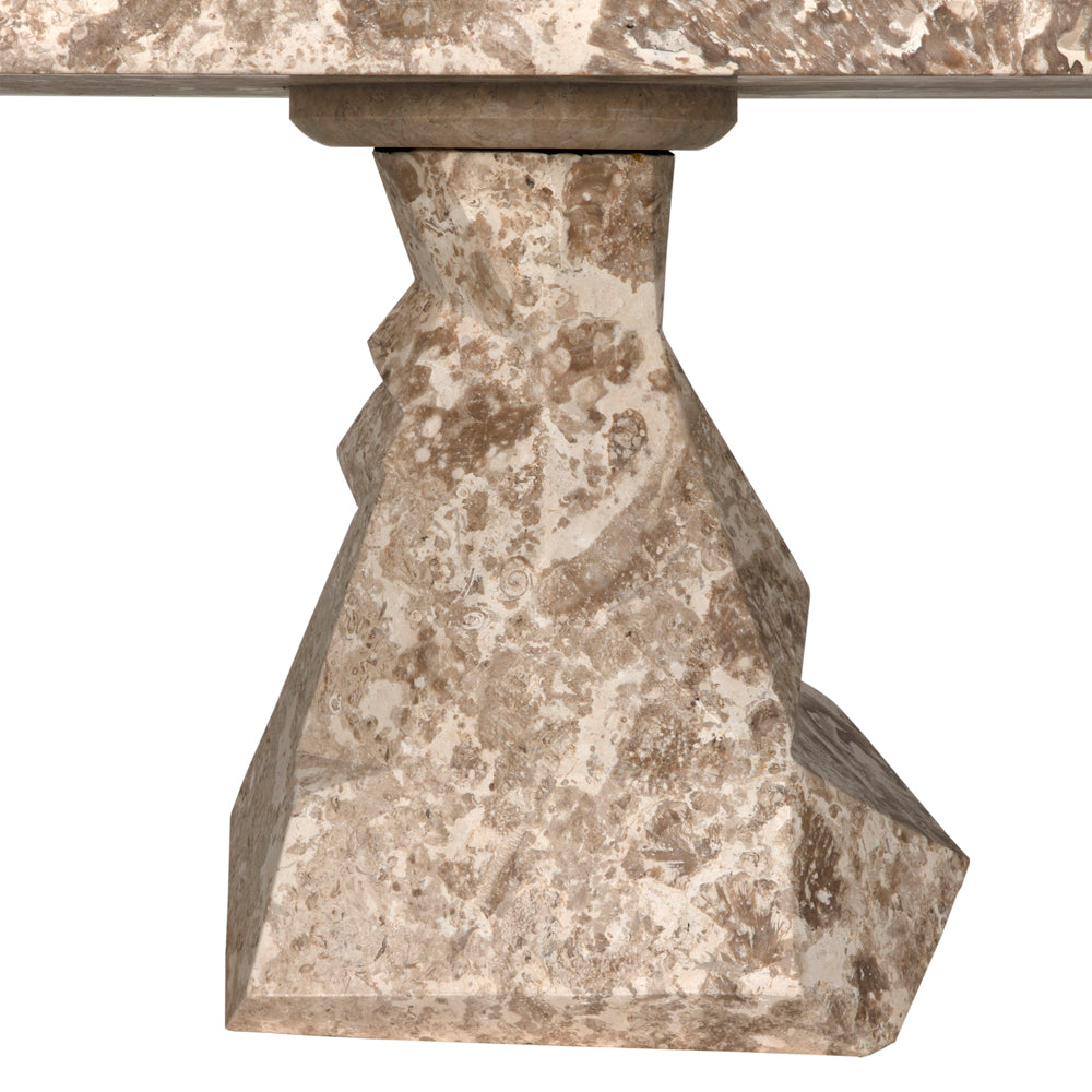 The Tilden Console, White Marble, features a luxurious white marble base—perfect for bringing a contemporary touch to any space.