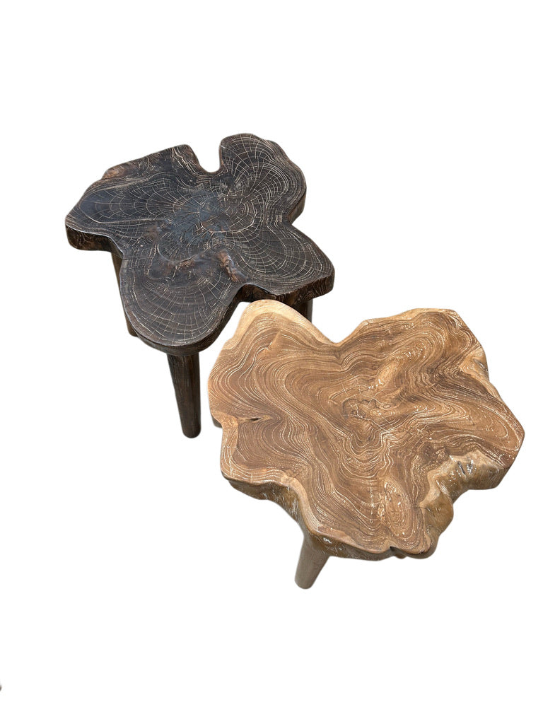 CERUSED ORGANIC TEAK ACCENT TABLE
