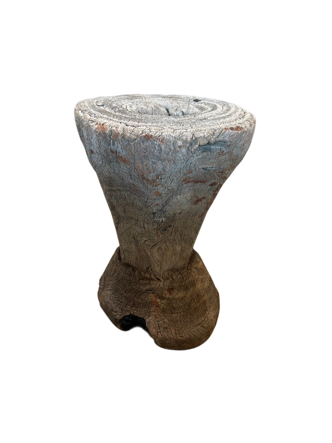 DISTRESSED WOODEN MORTAR PLANTER