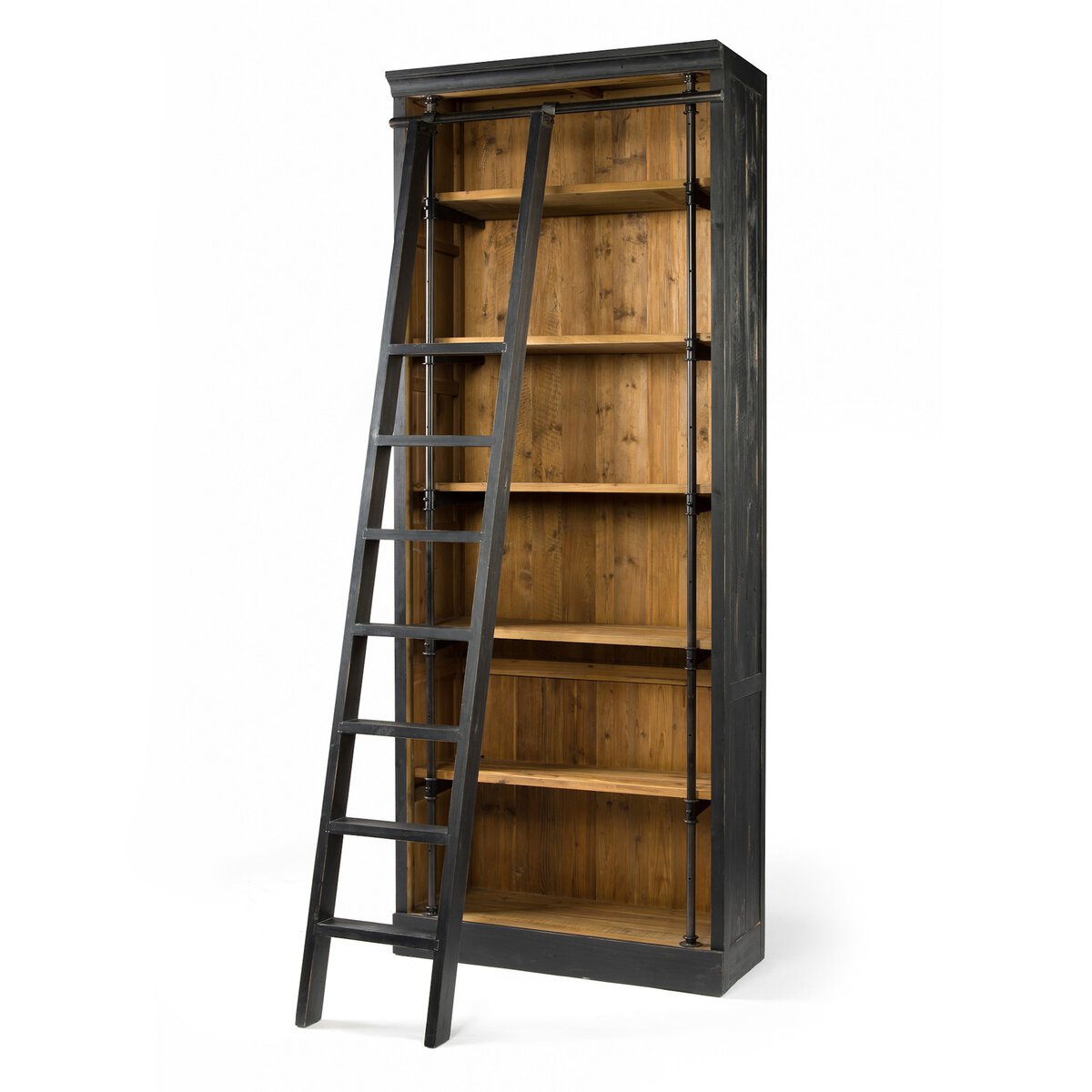 Two-Tone Library Bookcase w/ Ladder